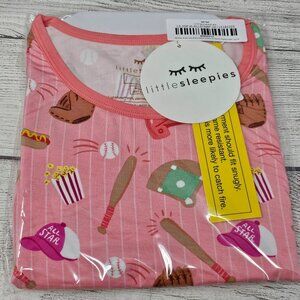 NIB Little Sleepies All Star Pink Short Sleeve/Shorts PJ Set Size 12/14